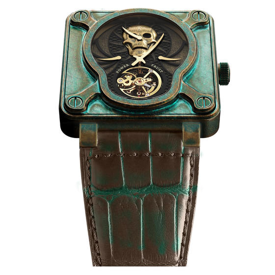 BELL & ROSS Watches Replica BR 01 SKULL BRONZE TOURBILLON BR0192-SKULL-BR
